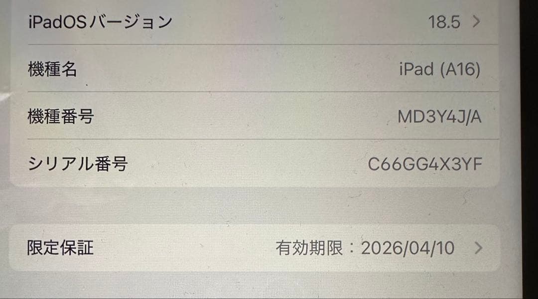 Apple iPad 第11世代　A16 128GB シルバー 本体