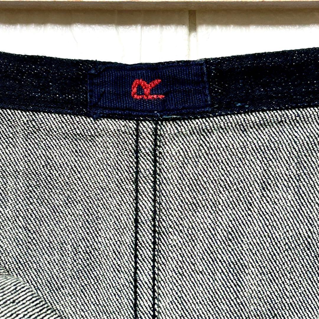 45R インディゴ ストレッチ デニム ロングスカート ロゴ刺繍 サイズ2