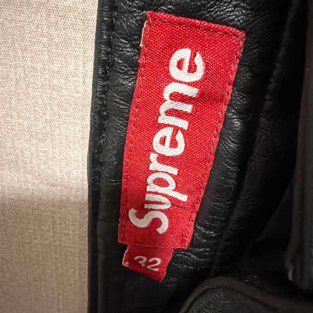 パンツ supreme SLogo LeatherBaggy 5-Pocket Jean
