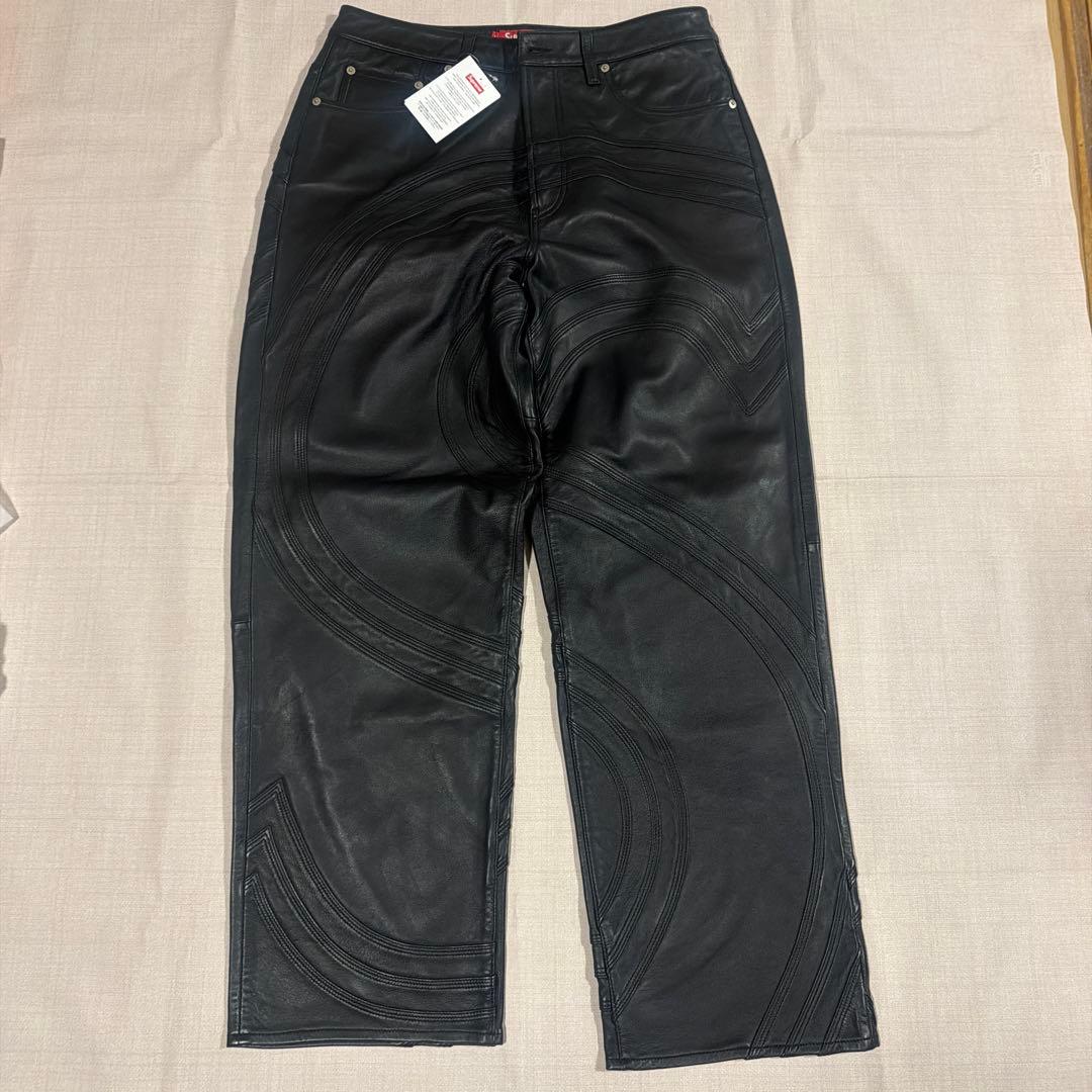 パンツ supreme SLogo LeatherBaggy 5-Pocket Jean