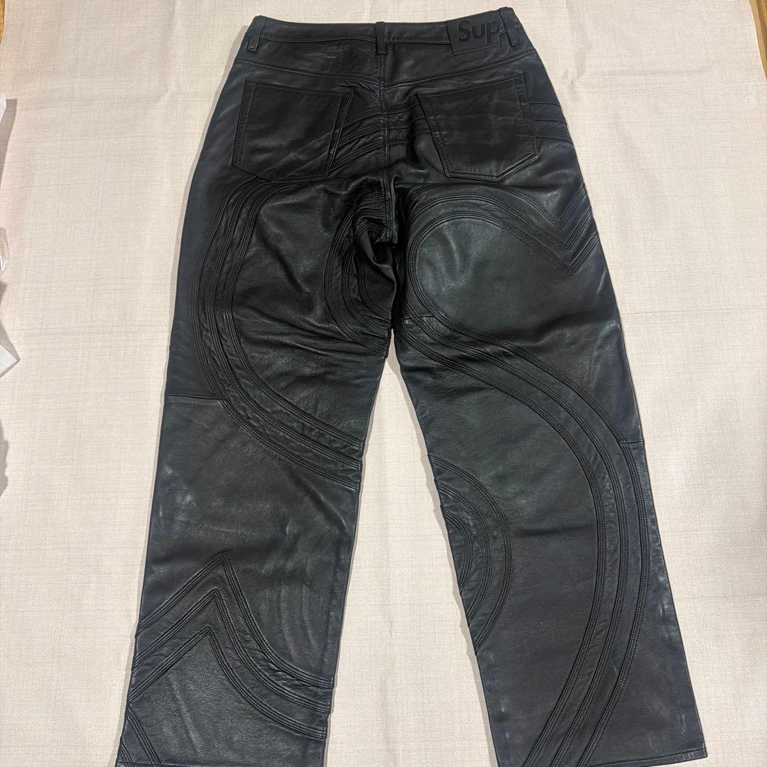 パンツ supreme SLogo LeatherBaggy 5-Pocket Jean