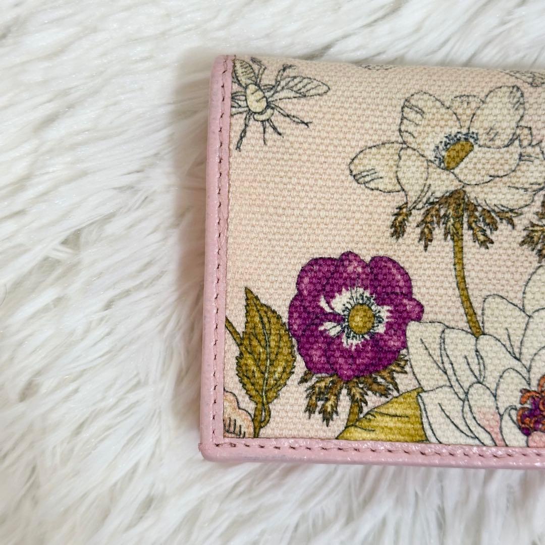 日本限定✨️GUCCI 2つ折り財布 ダブルG フローラ 総柄 ピンク