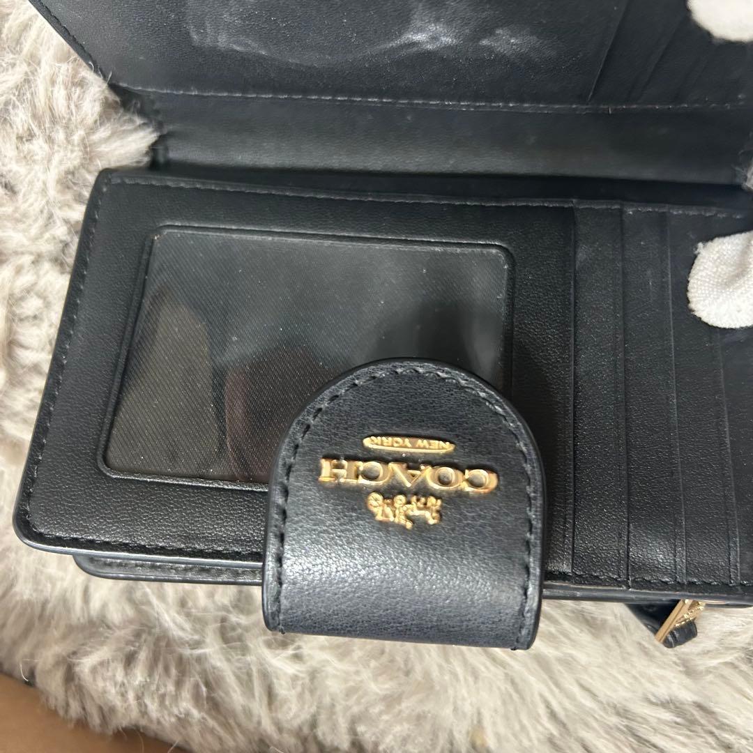 正規品☆COACH(コーチ) ブラック 茶二つ折り財布