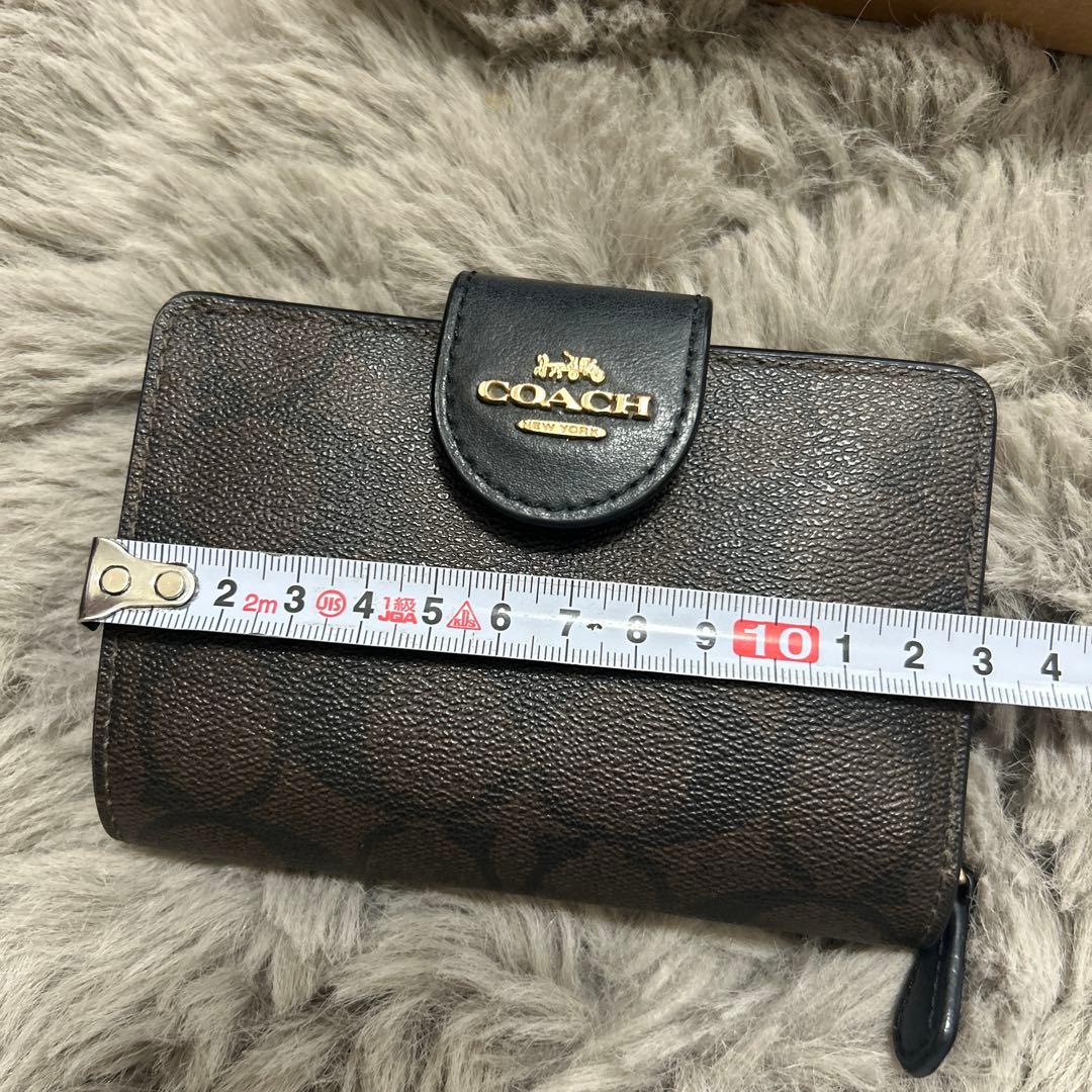 正規品☆COACH(コーチ) ブラック 茶二つ折り財布