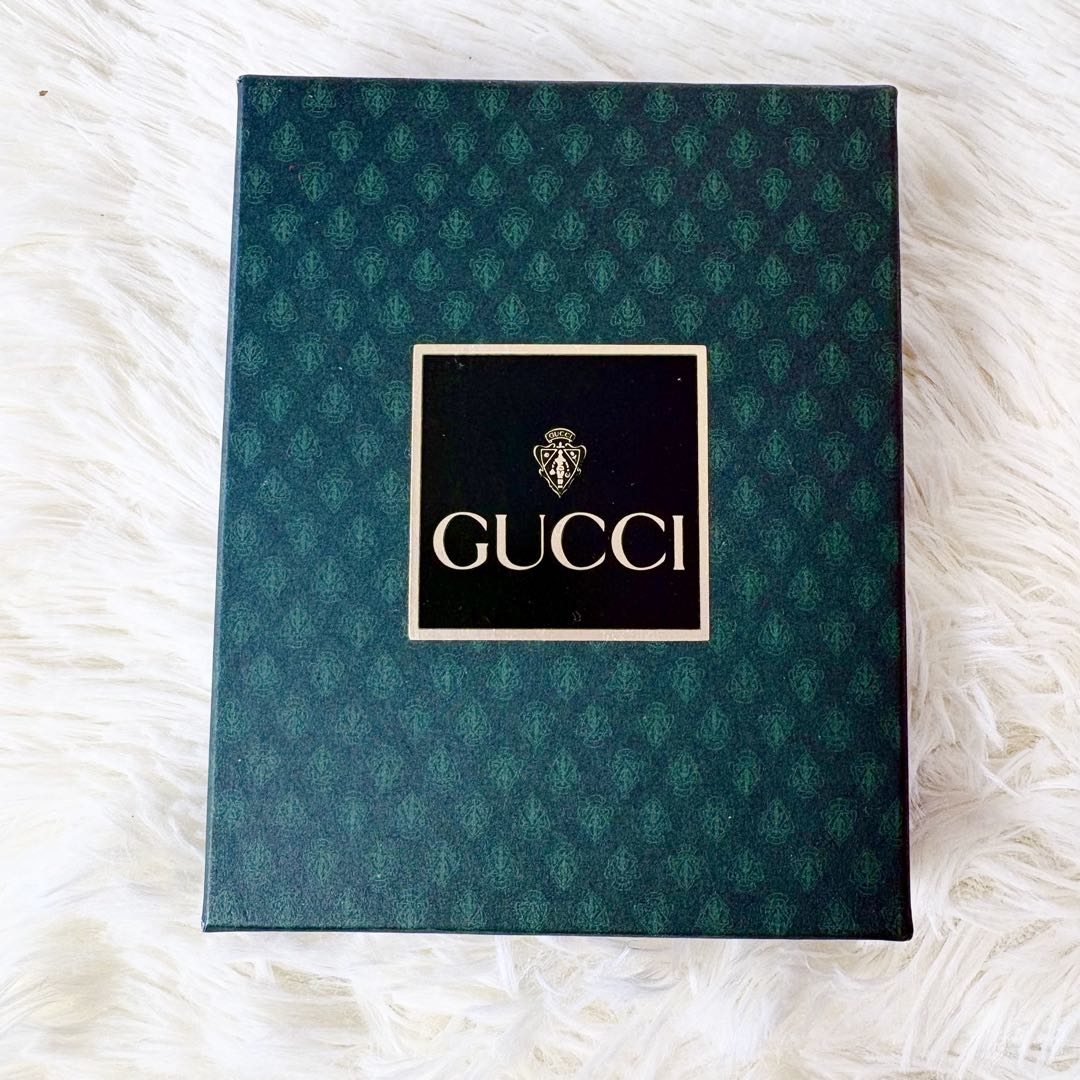 新品　オールド　GUCCI グッチ　折り財布　シェリーライン　レザー　ブラック