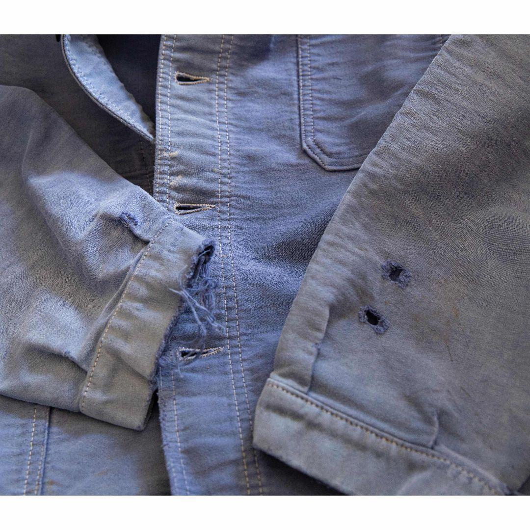 服*し様 50s フレンチ ブルーモールスキン ジャケット ユーロヴィンテージ
