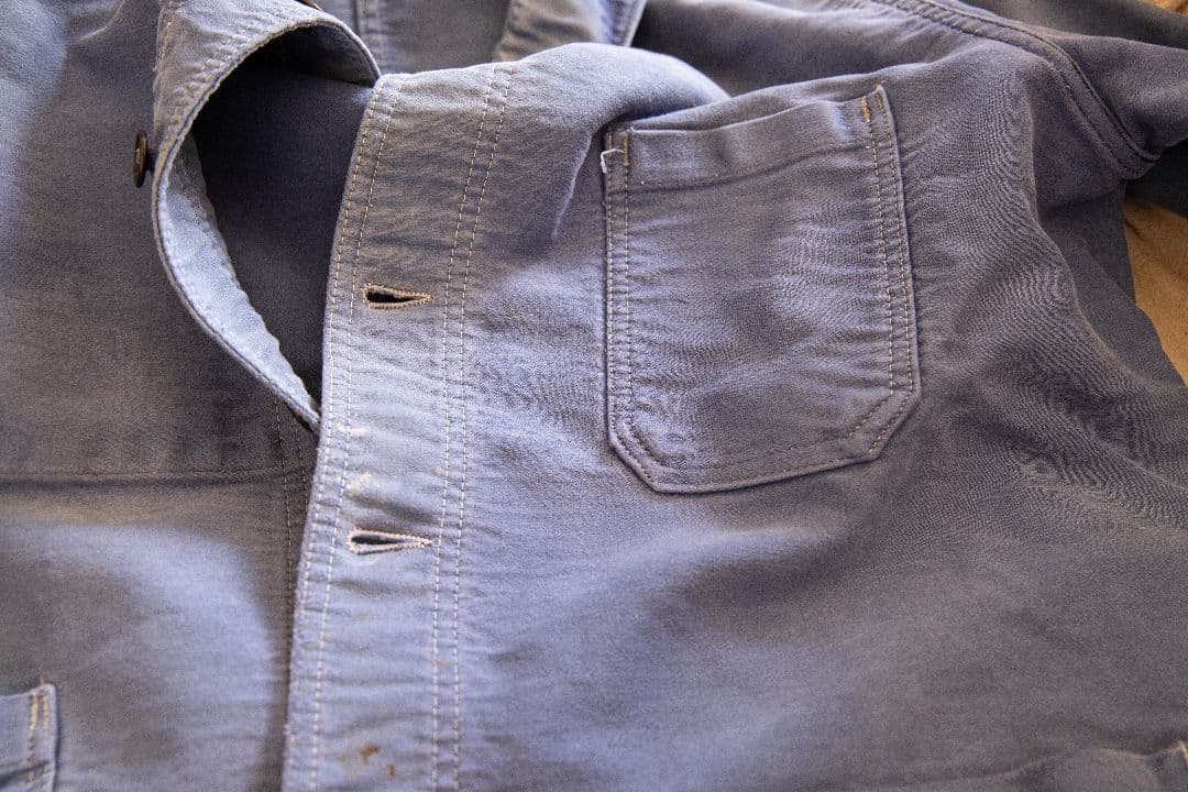 服*し様 50s フレンチ ブルーモールスキン ジャケット ユーロヴィンテージ
