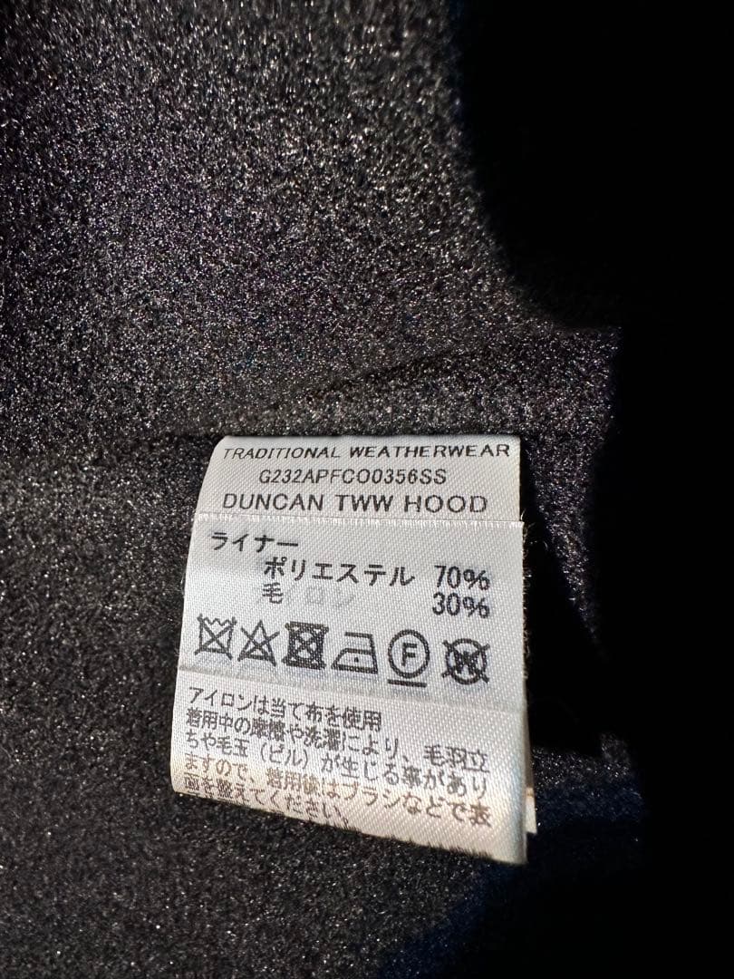 38極美品トラディショナルウェザーウェア コート メンズ DUNCAN HOOD