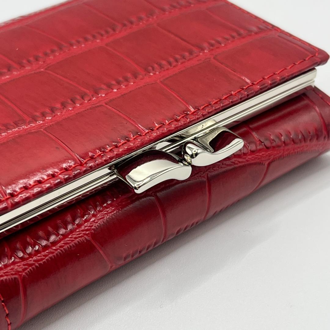 Vivienne Westwood 特価 未使用 がま口 折財布 赤 ウロコ柄