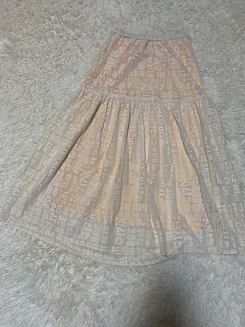 BEAMS BOY ナンバー レース ティアードスカート オフホワイト 美品