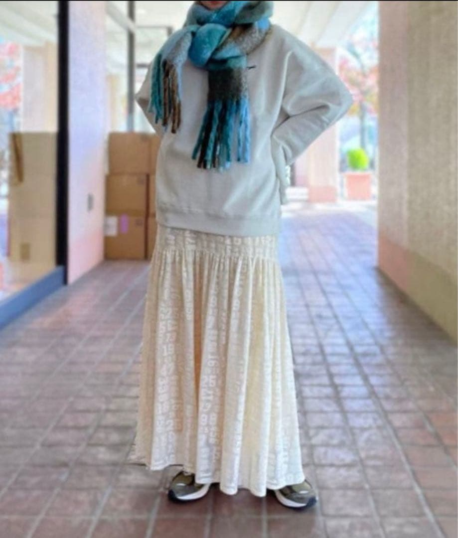 BEAMS BOY ナンバー レース ティアードスカート オフホワイト 美品