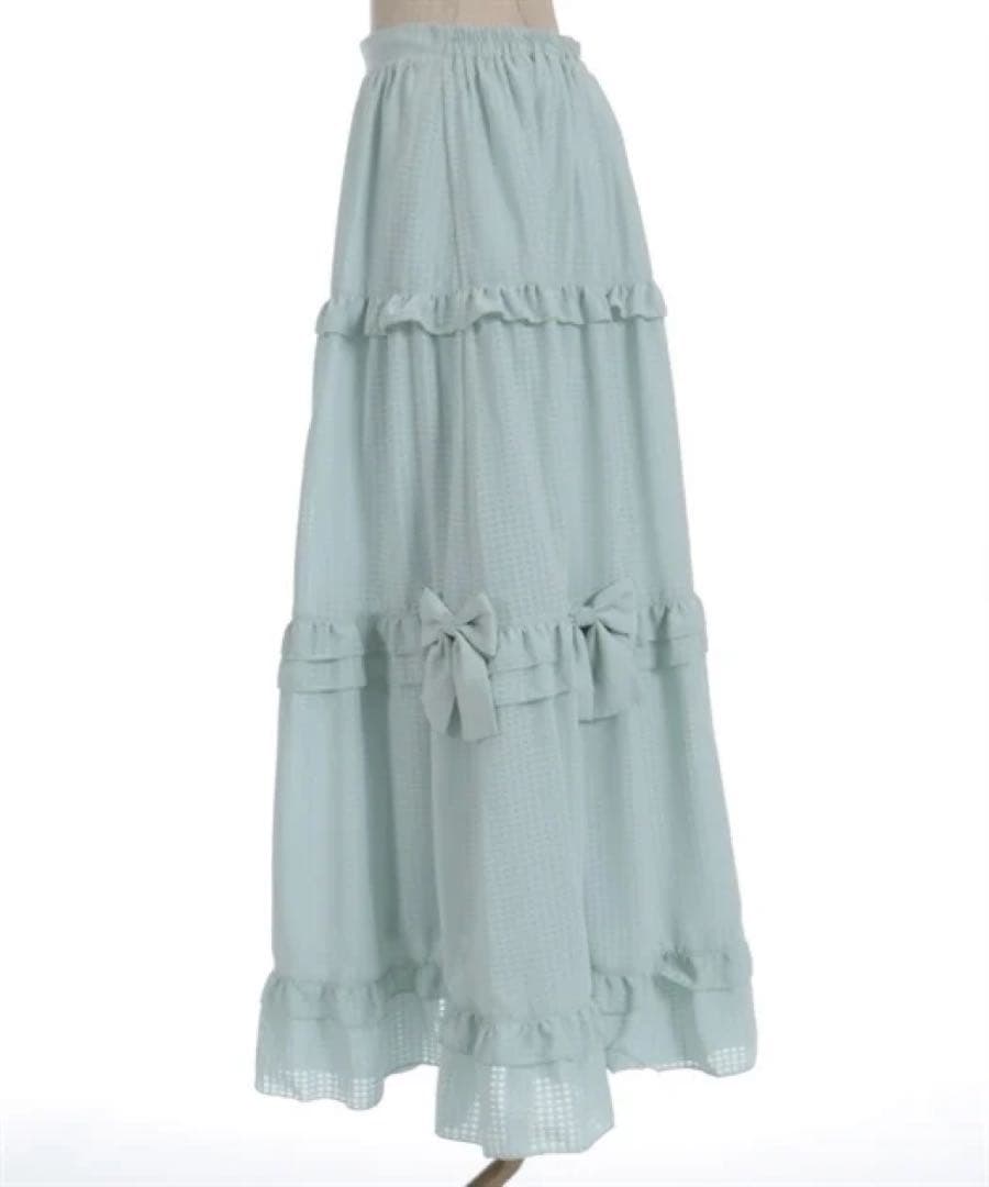 axes femme POETIQUE シアーギンガムティアードスカート