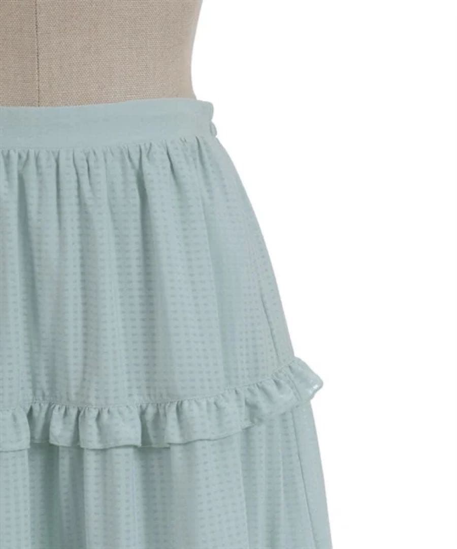 axes femme POETIQUE シアーギンガムティアードスカート