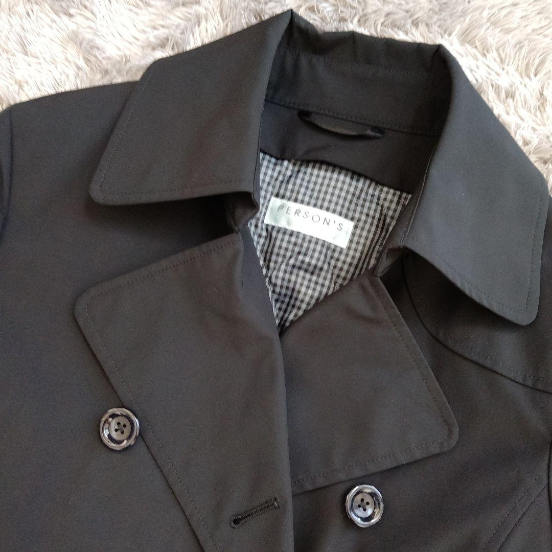 新品　パーソンズ　青山　ブラック トレンチコート ダブルボタン　L