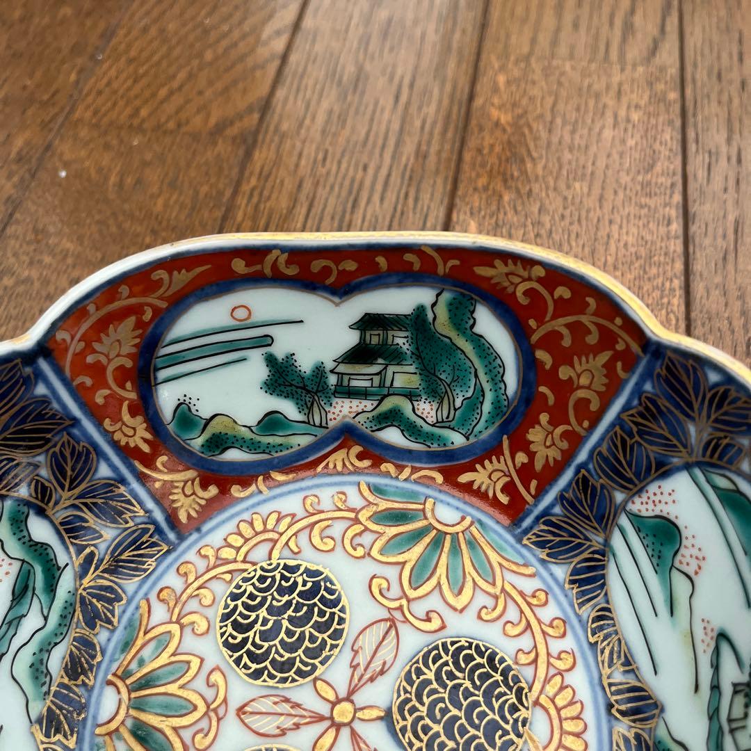 古伊万里　皿　色絵　金彩　小皿　 冨貴長春　5客セット