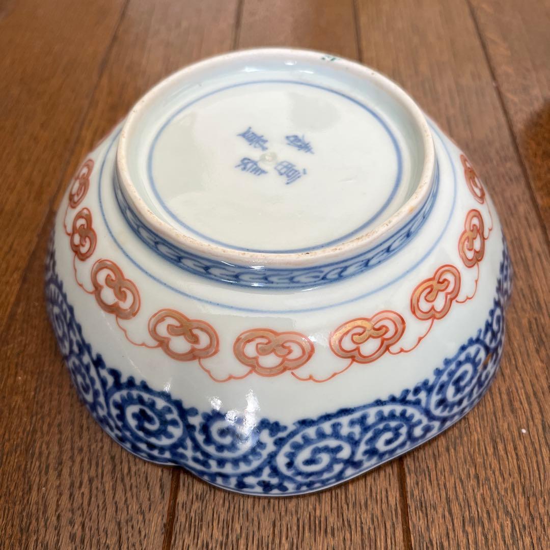 古伊万里　皿　色絵　金彩　小皿　 冨貴長春　5客セット