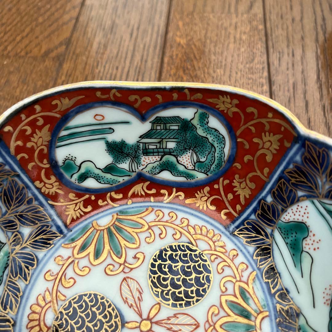 古伊万里　皿　色絵　金彩　小皿　 冨貴長春　5客セット