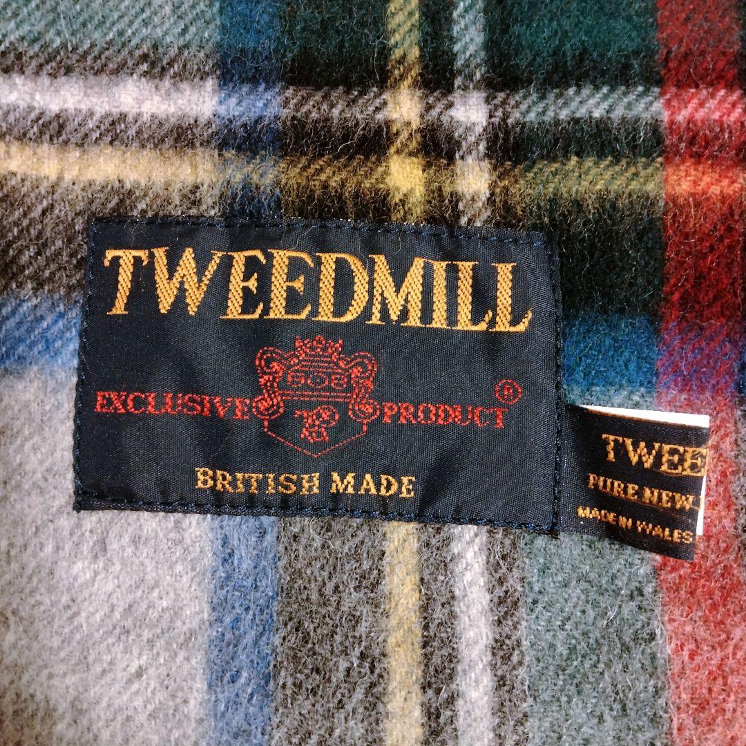 TWEEDMILL ツイードミル 大判 ストール ライトグレー チェック柄