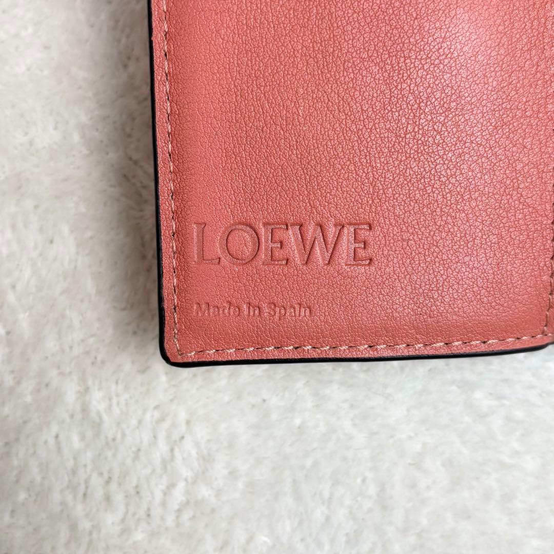 【希少✨】LOEWE アナグラム トライフォールド 三つ折り財布 レザー ピンク