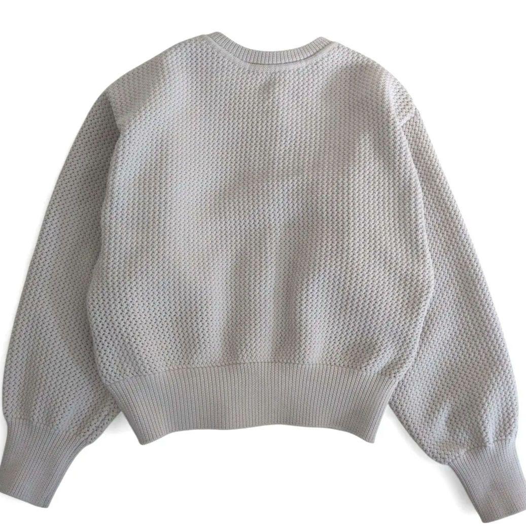 美品　ビアズリー パールボタン カーディガン ベージュ 前後2WAY