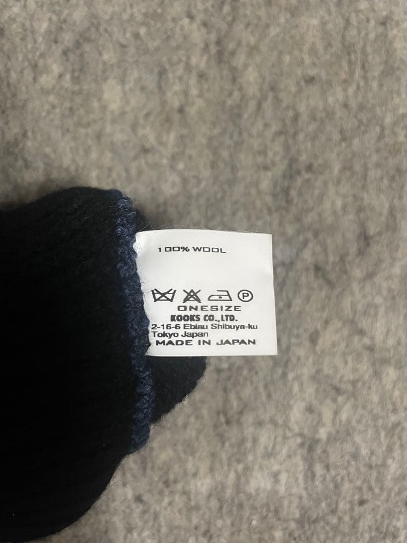 ナンバーナイン　ブラック指なし手袋 100%ウール