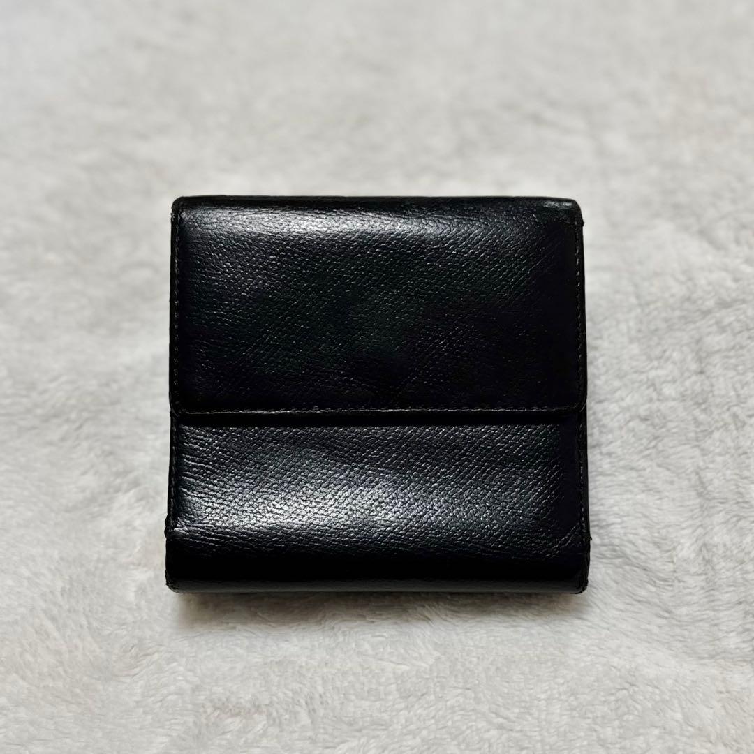 ✨正規品✨ CHANEL シャネル Wホック 三つ折り財布 ブラック ココマーク