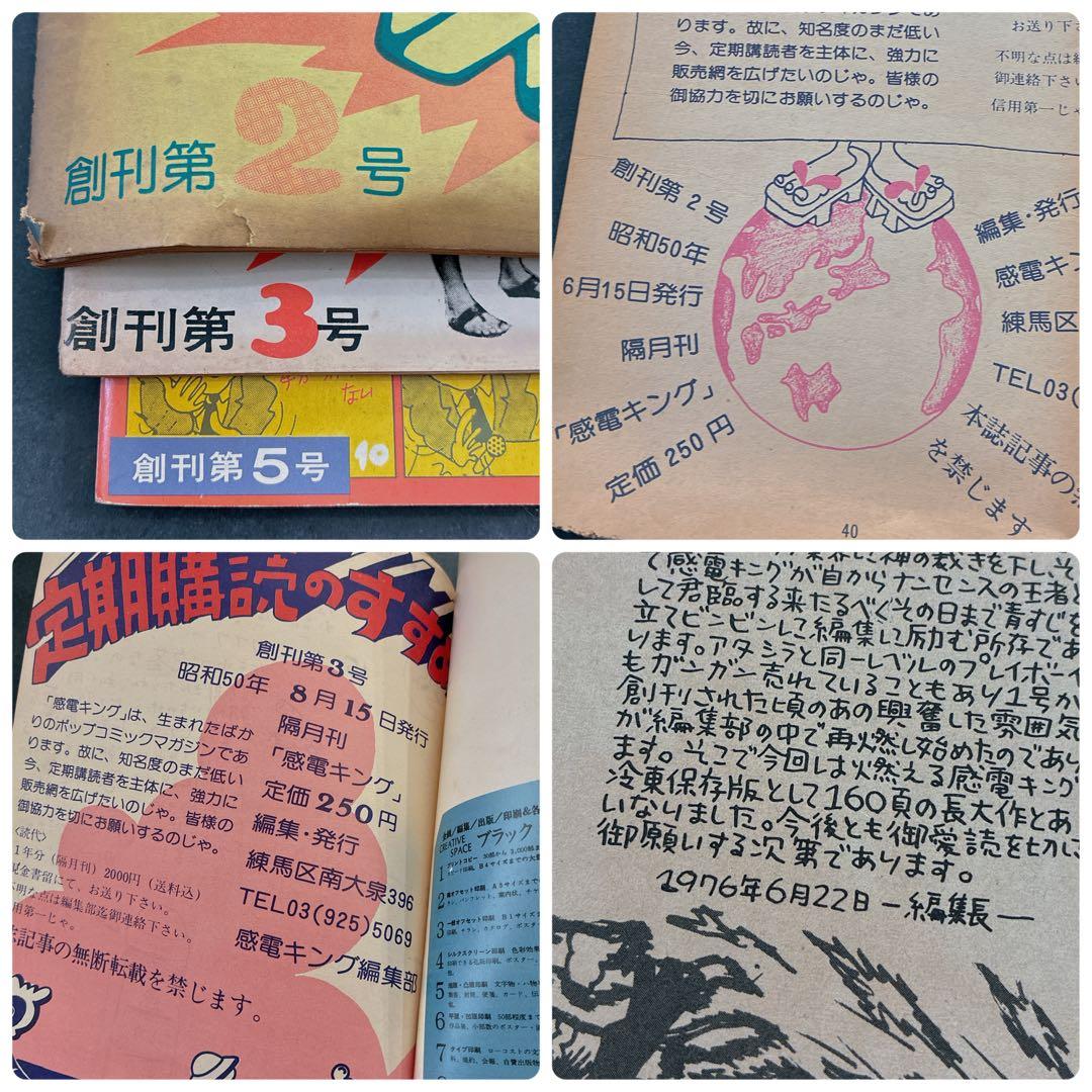 感電キング 創刊第2号 3号 5号 昭和50年〜 昭和本 レトロ 3冊セット