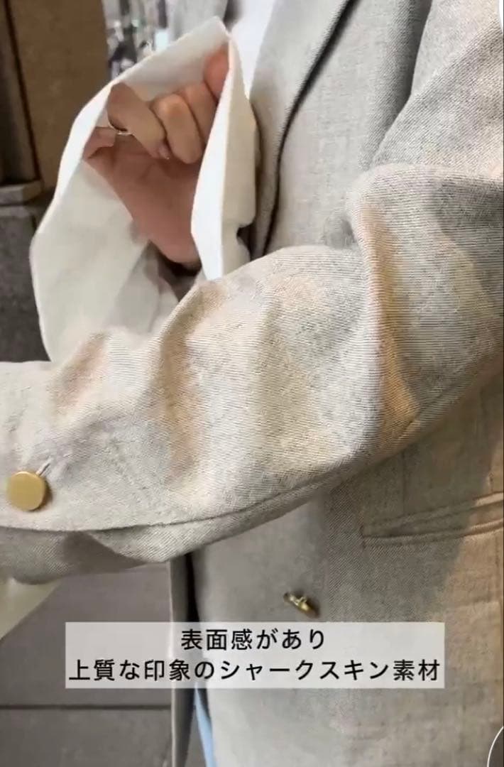 完売 DOUDOU シャークスキン ダブルジャケット テーラードジャケット