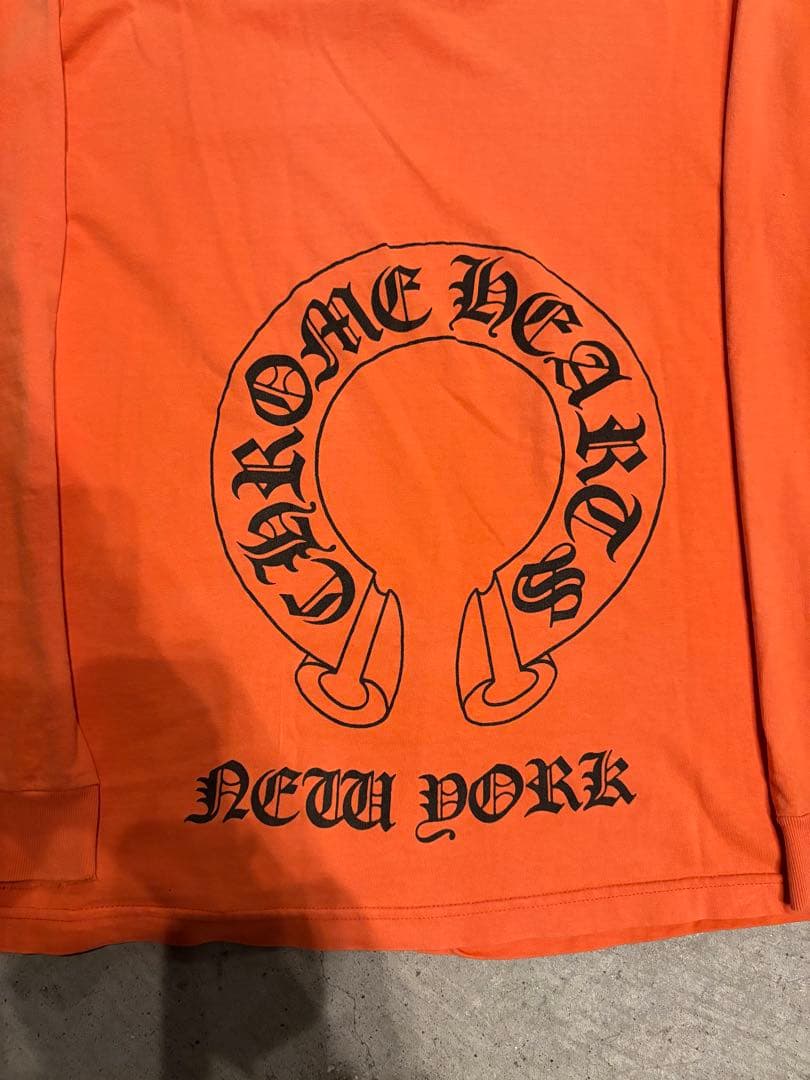 90s 00s Chrome hearts フェード オレンジ ロンt ボロ