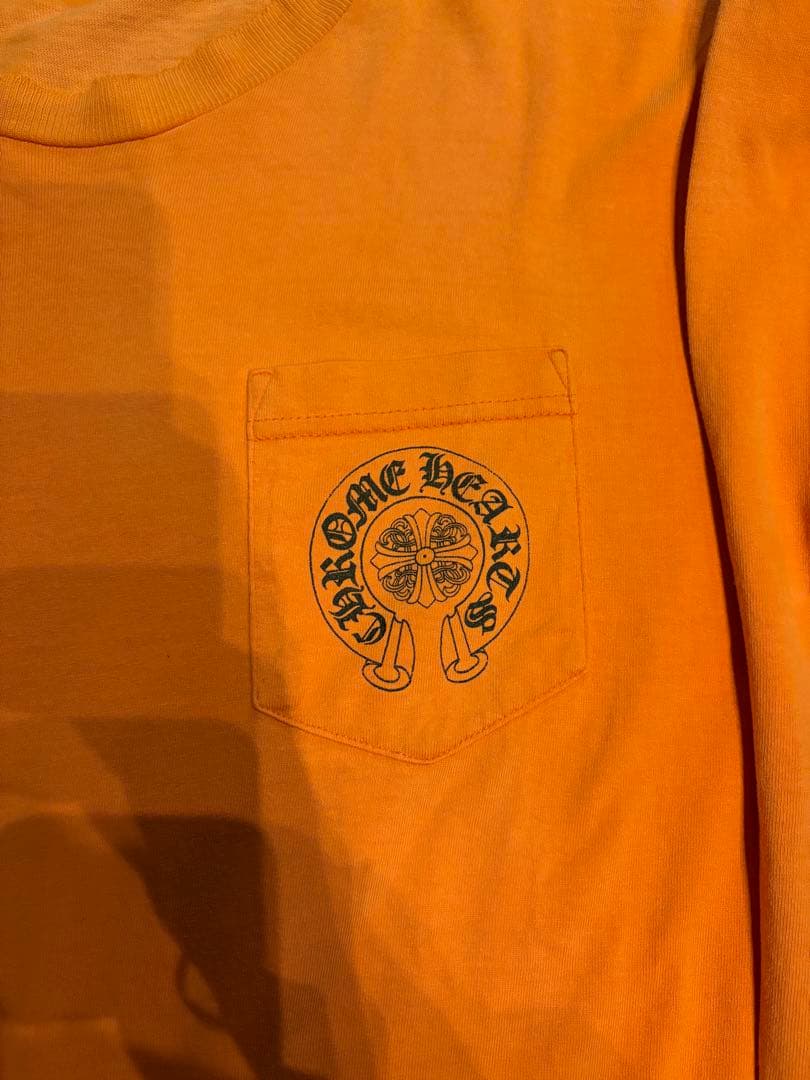 90s 00s Chrome hearts フェード オレンジ ロンt ボロ