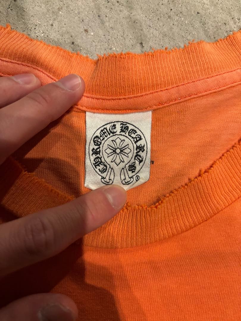 90s 00s Chrome hearts フェード オレンジ ロンt ボロ