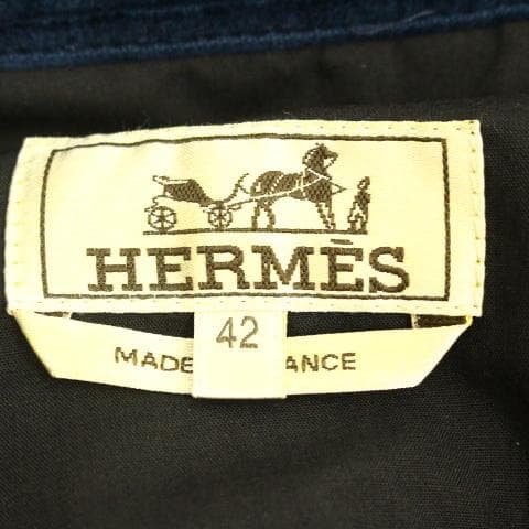 ◇美品 HERMES ネイビー コーデュロイパンツ 厚手 メンズ