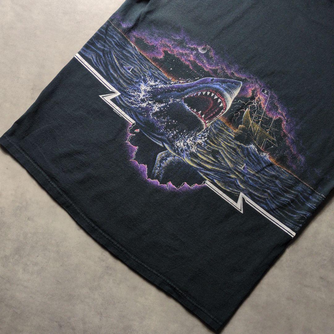 USA製 anvil XL 丸胴 両面 サメ Tシャツ 90s 鬼フェード