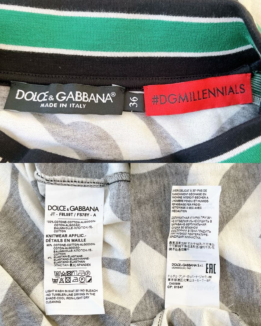 極美品★DOLCE&GABBANA★近年DGロゴ グラフィックTシャツストレッチ