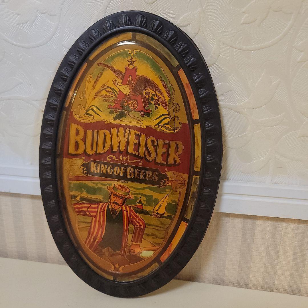 60's～70's　Budweiser 　看板　縦30.5cm　オーバル型
