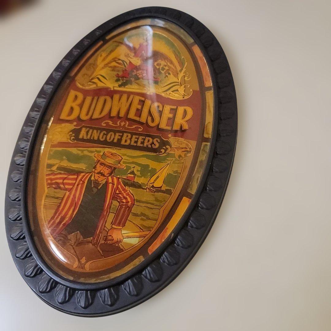 60's～70's　Budweiser 　看板　縦30.5cm　オーバル型