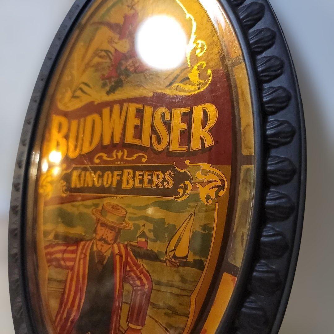 60's～70's　Budweiser 　看板　縦30.5cm　オーバル型