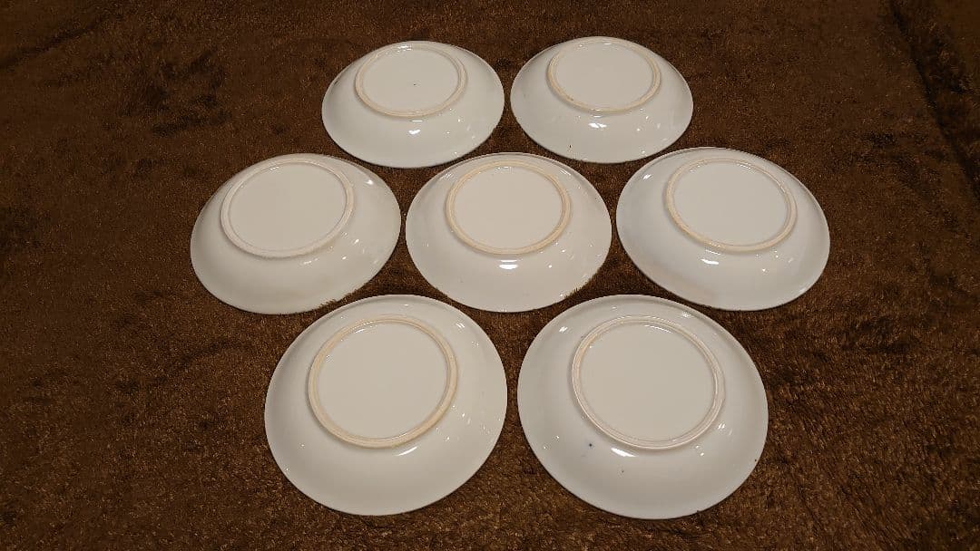 古伊万里　伊万里 色絵 華の図　小紋　豆皿　菓子皿　７客