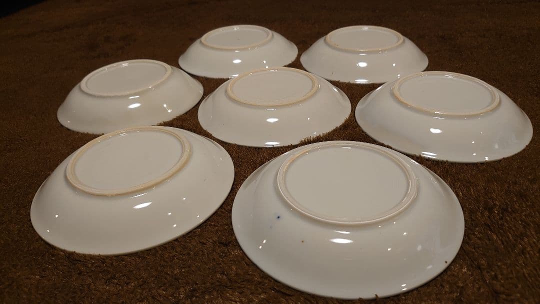 古伊万里　伊万里 色絵 華の図　小紋　豆皿　菓子皿　７客