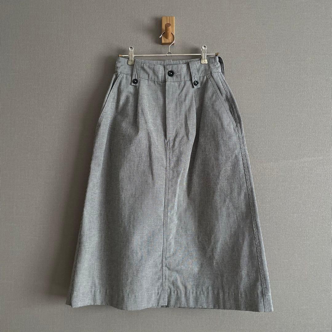 【ほぼ未使用】MHL. CHEF CHECK COTTON LINEN スカート