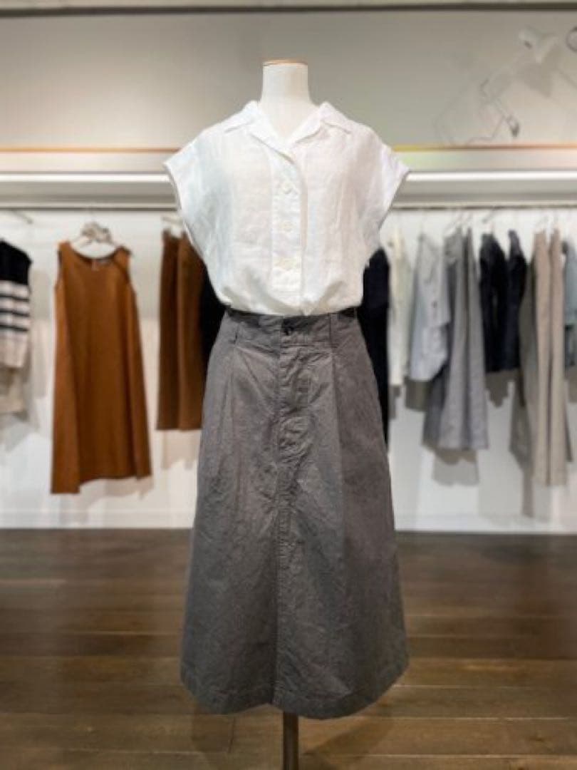 【ほぼ未使用】MHL. CHEF CHECK COTTON LINEN スカート