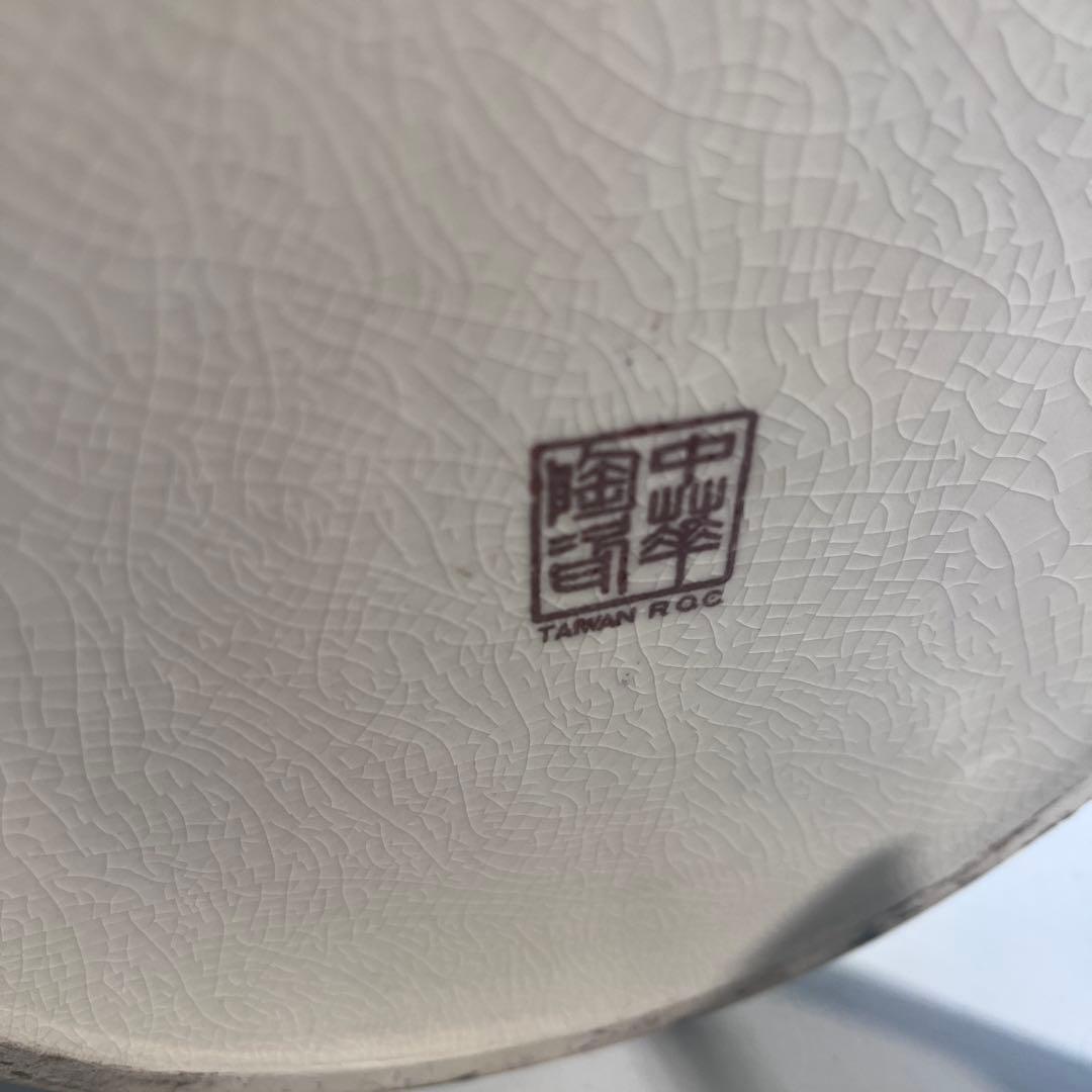 台湾　鶴松陶磁器花瓶　壺　花器　骨董　 約55cm