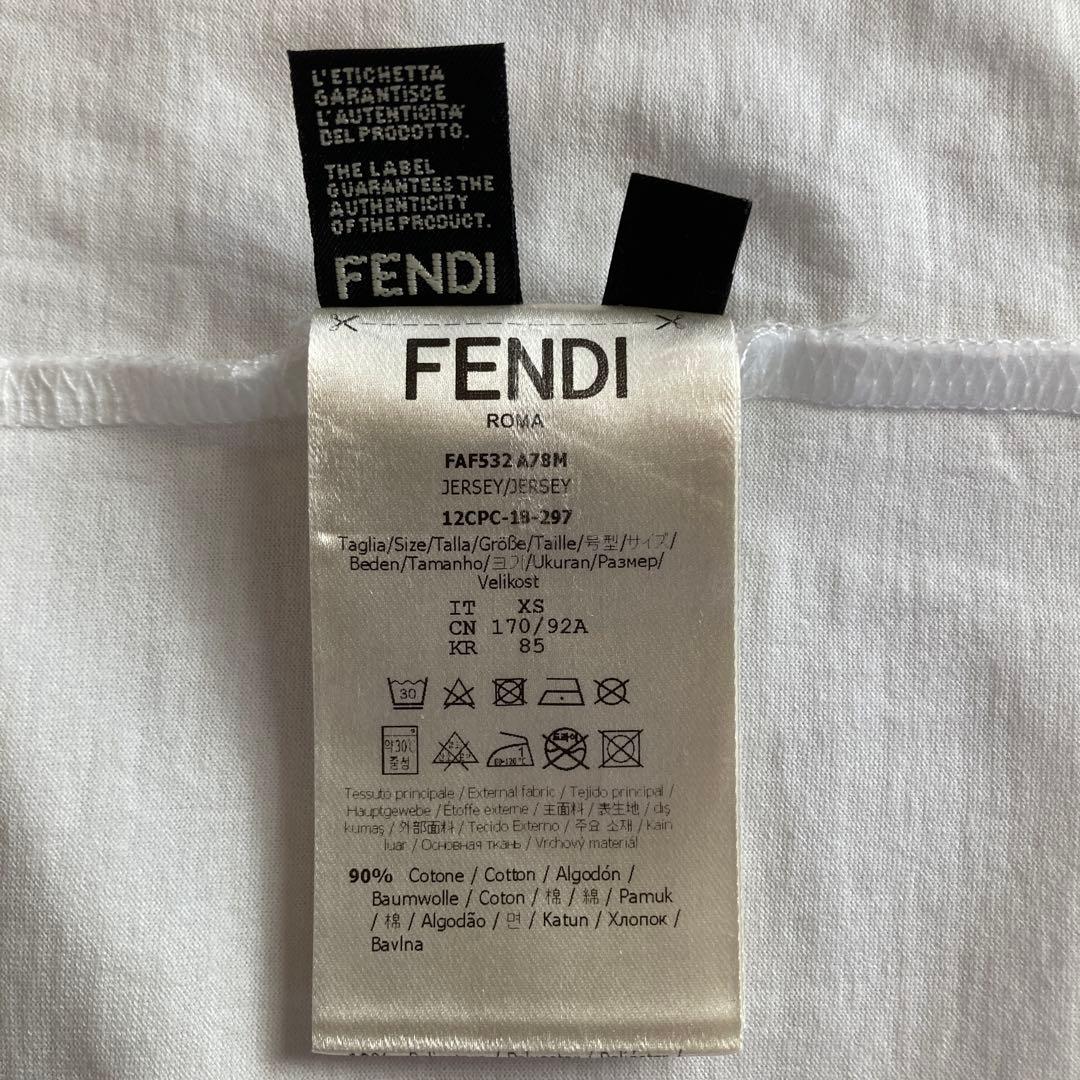 FENDI フェンディ Tシャツ XSビッグFFロゴ ホワイト 白