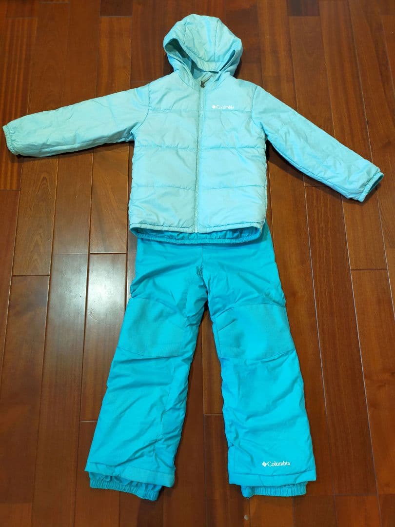 Columbia 子供用スキーウェアセット 水色