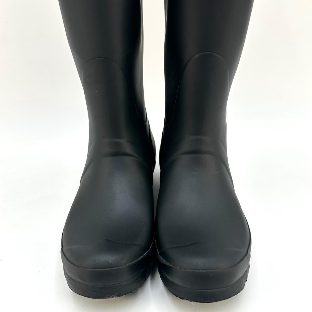 HUNTER ハンター バックル付き 長靴 レインブーツ ロングブーツ 防水 黒
