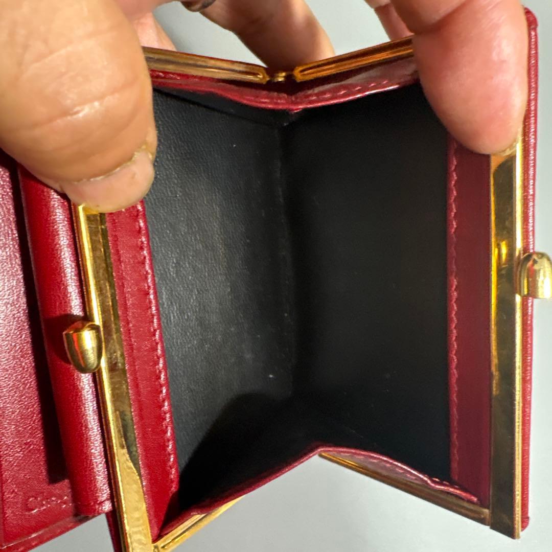 【オールド】 ディオール トロッター 二つ折り財布 レッド