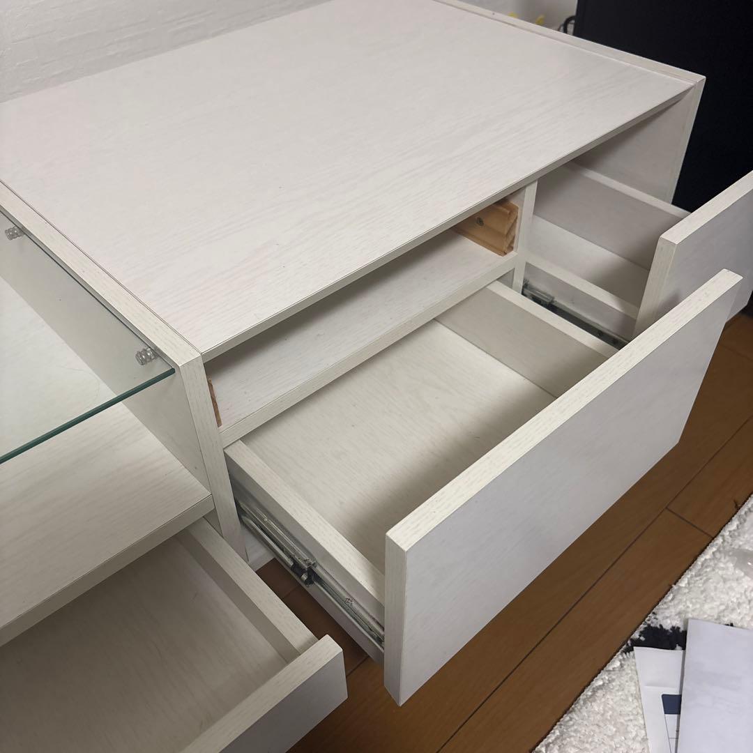 《LOWYA》ドレッサー付きテーブル　ディスプレイ収納付き