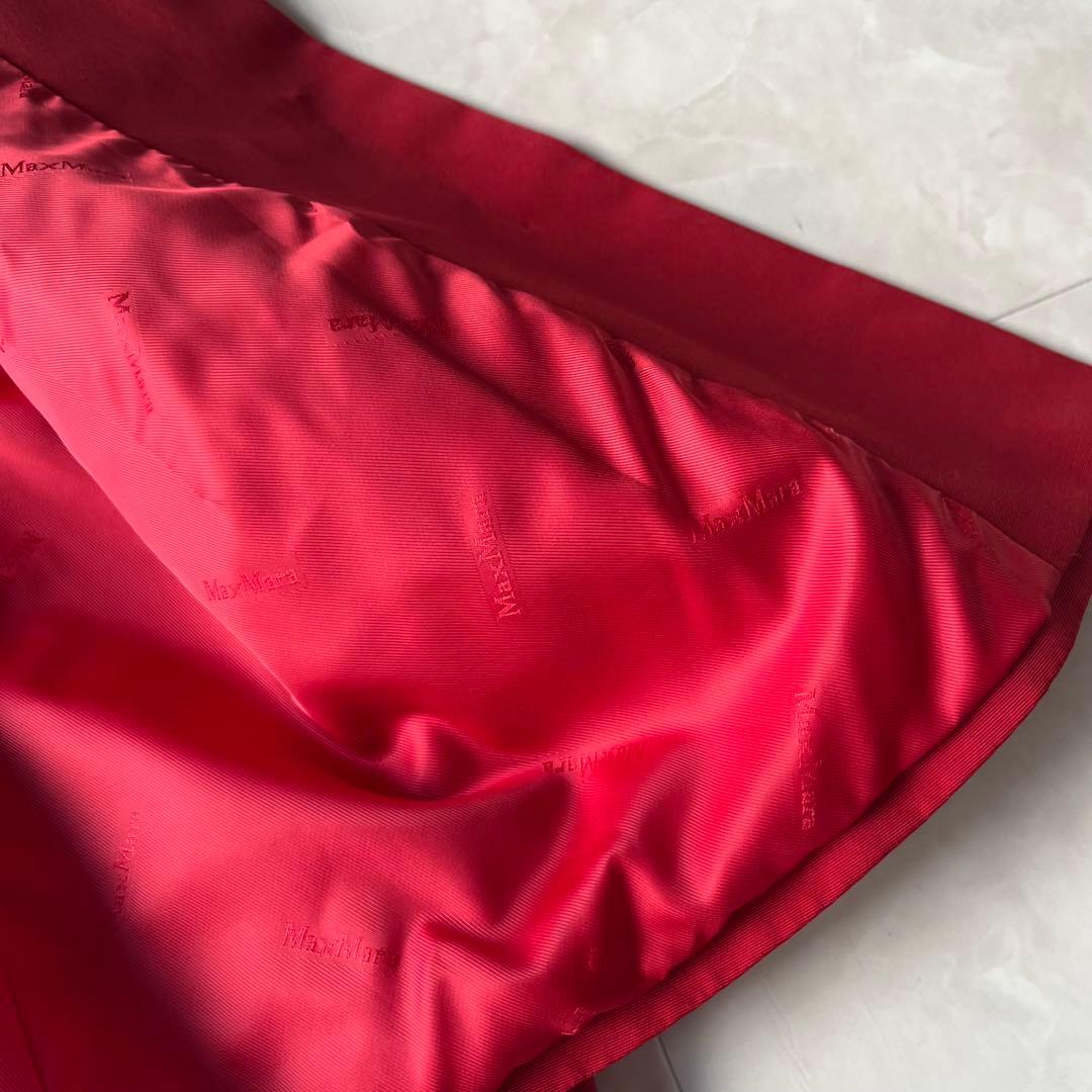 マックスマーラ Max Mara ショートコート 比翼 レッド 赤 42 XL