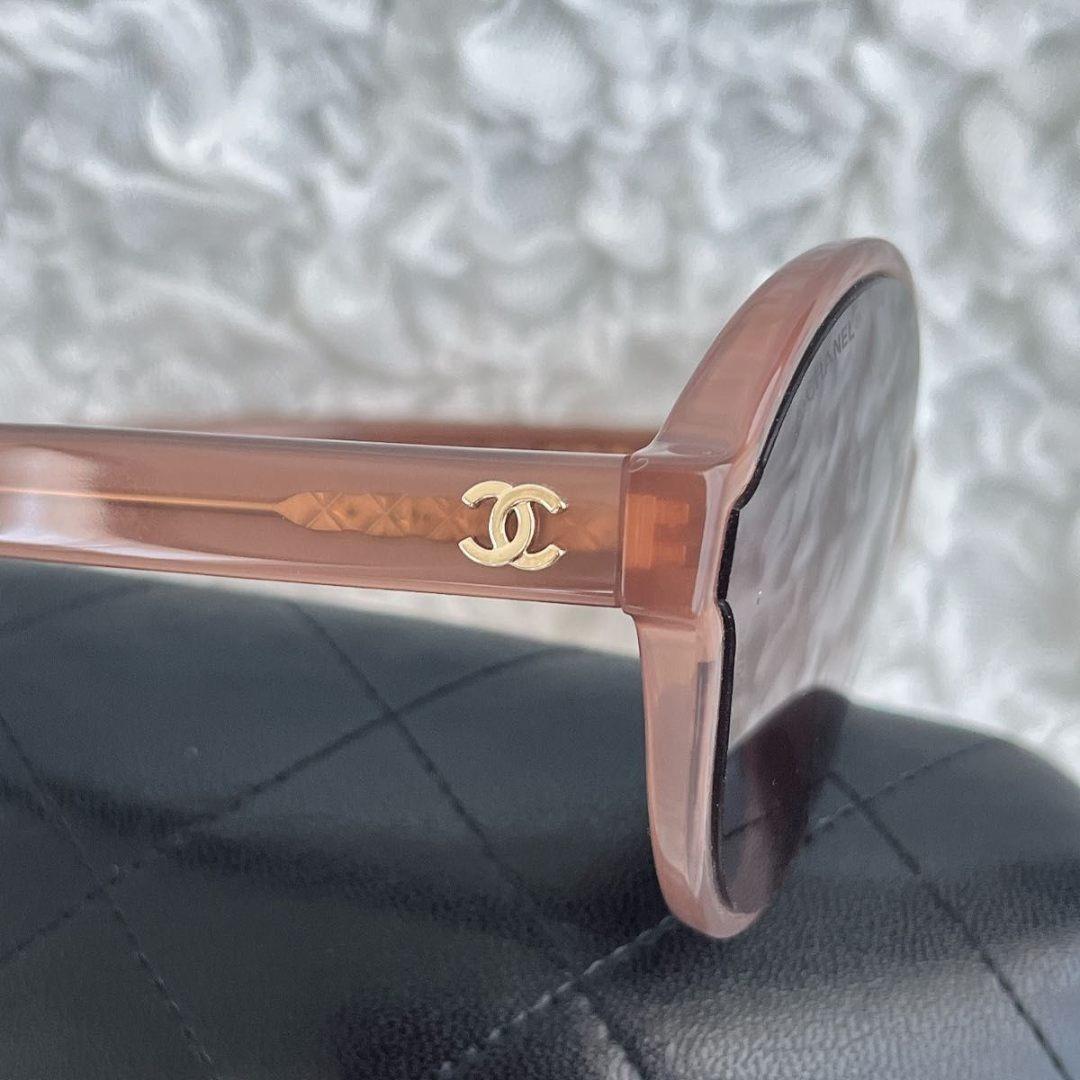 美品 CHANEL シャネル ココマーク サングラス ロゴ ブラウン ゴールド