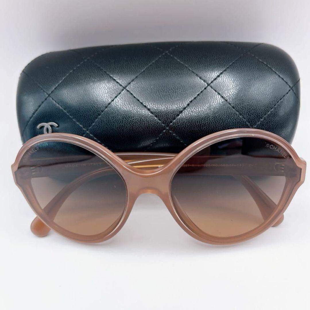 美品 CHANEL シャネル ココマーク サングラス ロゴ ブラウン ゴールド